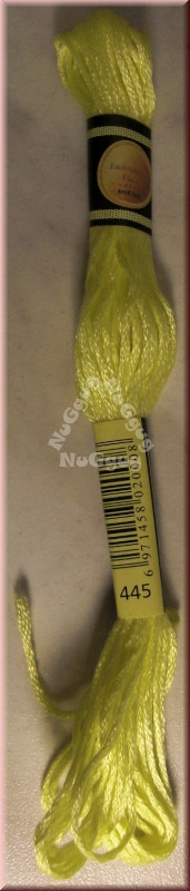 Stickgarn/Sticktwist Fligatto, 8 Meter, Farbe 445 zitrone hell