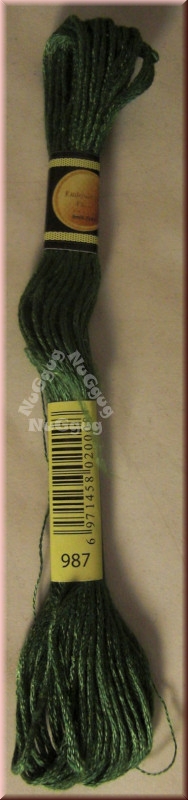Stickgarn/Sticktwist Fligatto, 8 Meter, Farbe 987 waldgrün dunkel