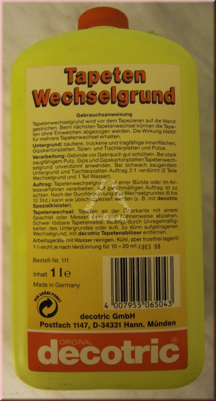 Tapeten Wechselgrund von decotric, 1 Liter