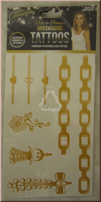 Metallic Tattoos Motiv "Ketten", gold