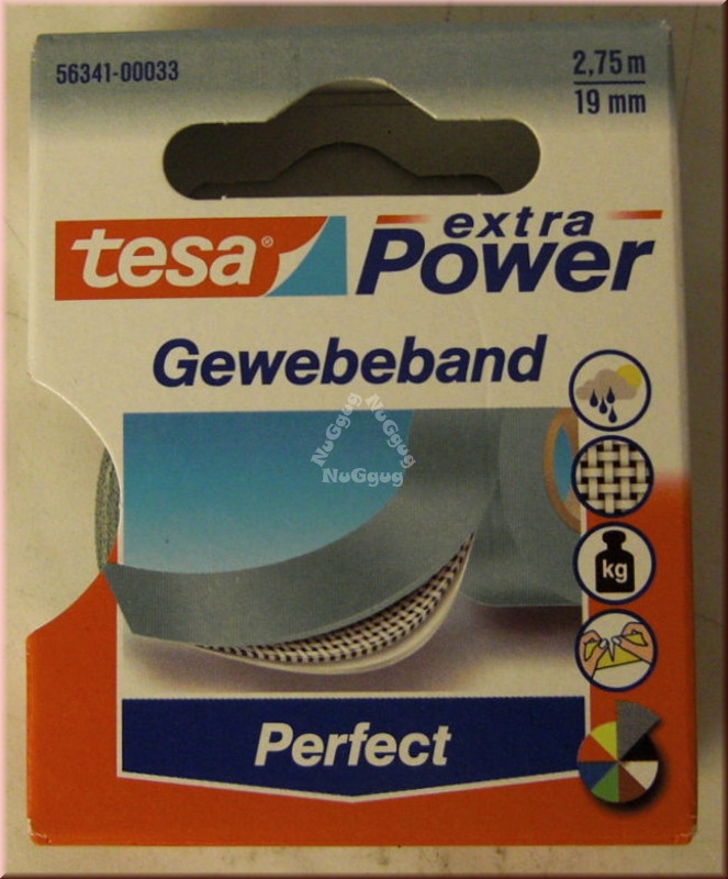 tesa Gewebeband, 2,75m x 19mm, grau