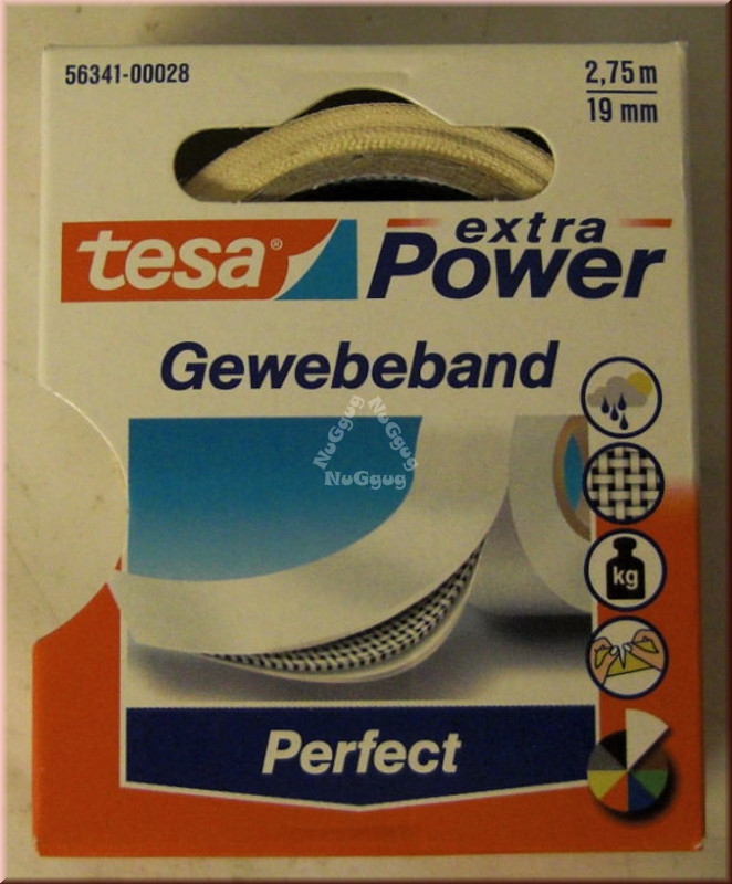 tesa Gewebeband, 2,75m x 19mm, weiß