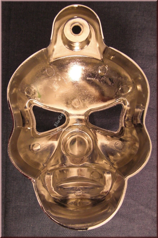 Totenkopf Schädel, Metall, verchromt, Skull, Wandrelief
