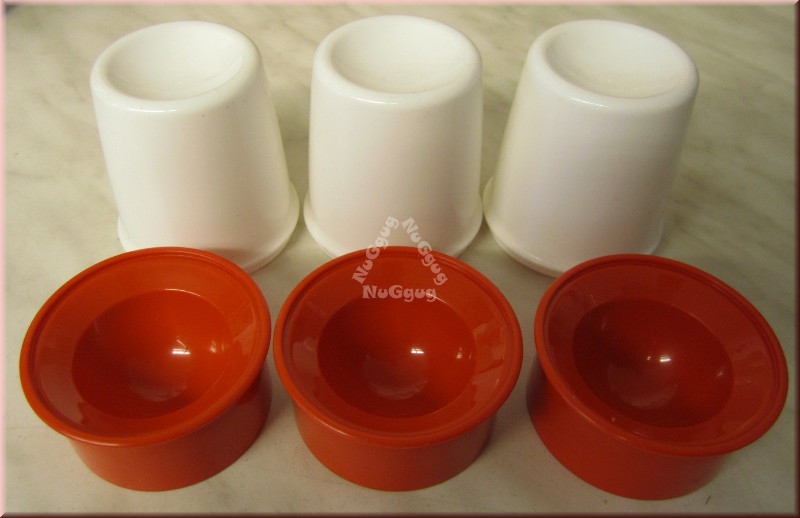 Eierbecher C33, weiß rot, 3 Stück, von Tupperware