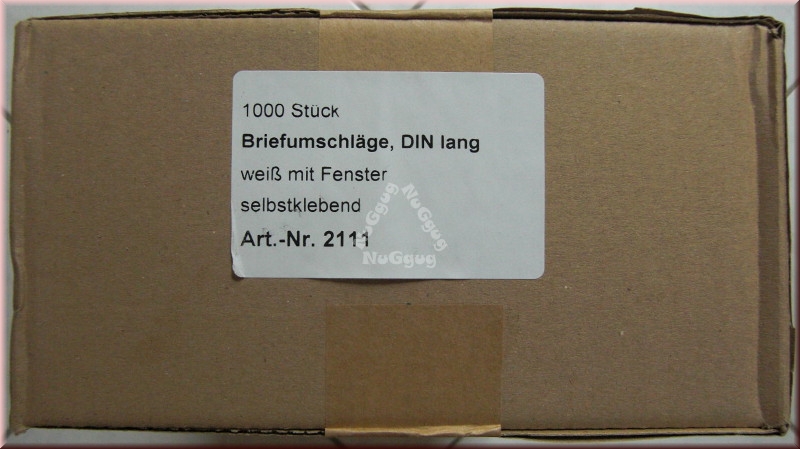 Briefumschläge DIN lang weiß, selbstklebend, mit Fenster,  1000 Stück