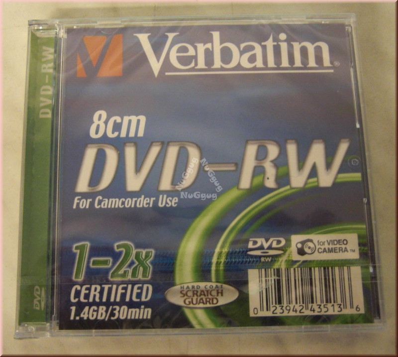 Verbatim DVD-RW, 30 Minuten, 1,4 GB, für Camcorder
