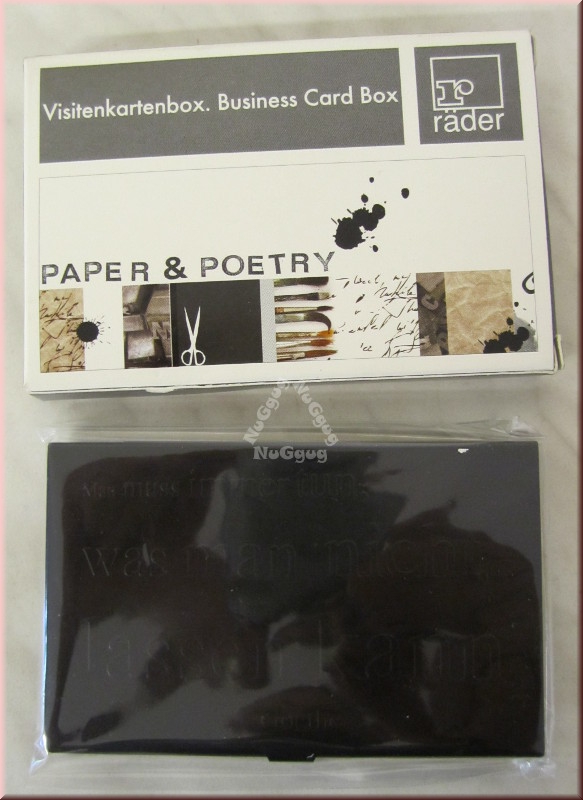 Visitenkartenbox Paper & Poetry "Man muss immer tun, was man nicht lassen kann." von Räder