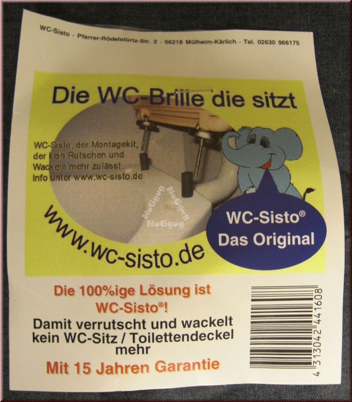 WC-Sisto für 6 mm Befestigungsschrauben, 1 Paar Gummipuffer