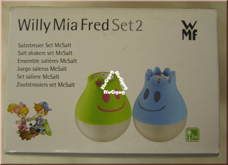 Salz- und Pfefferstreuer Set McSalt "Willy Mia Fred Set 2, grün + blau, von WMF