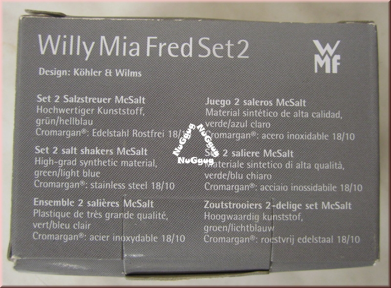 Salz- und Pfefferstreuer Set McSalt "Willy Mia Fred Set 2, grün + blau, von WMF