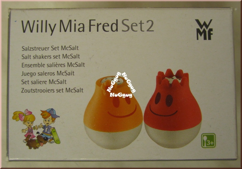 Salz- und Pfefferstreuer Set McSalt "Willy Mia Fred Set 2, rot + orange, von WMF