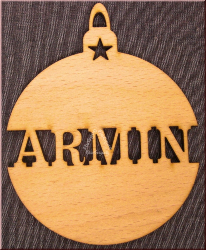 Weihnachtsanhänger Kugel, "Armin", Holz