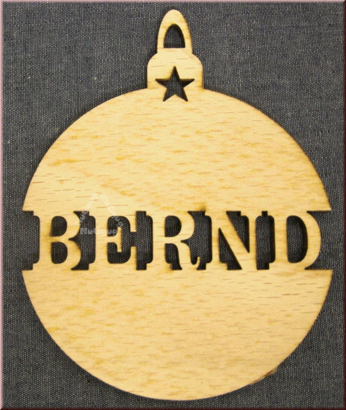 Weihnachtsanhänger Kugel, "Bernd", Holz