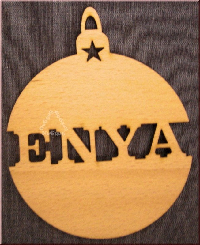 Weihnachtsanhänger Kugel, "Enya", Holz