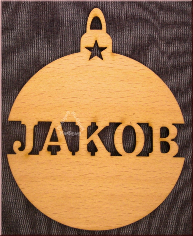 Weihnachtsanhänger Kugel, "Jakob", Holz