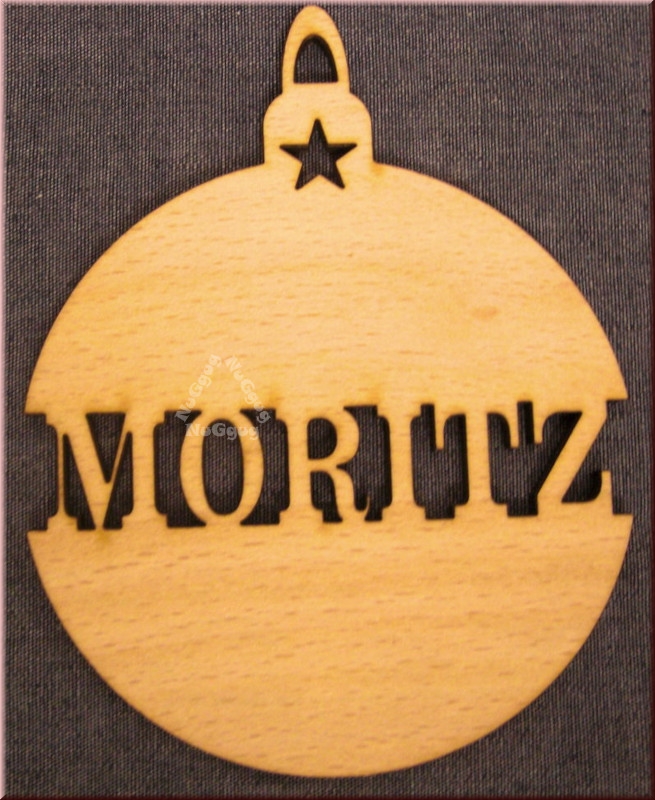 Weihnachtsanhänger Kugel, "Moritz", Holz