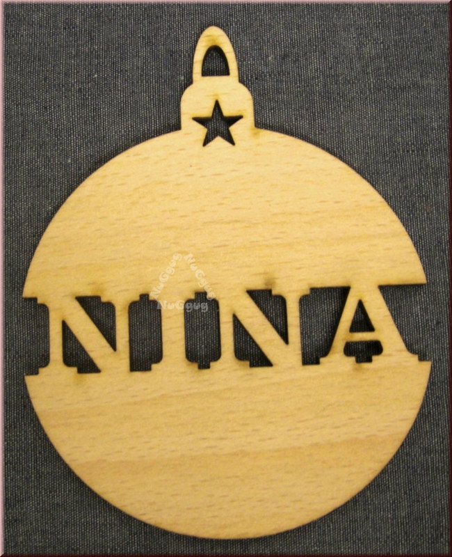 Weihnachtsanhänger Kugel, "Nina", Holz
