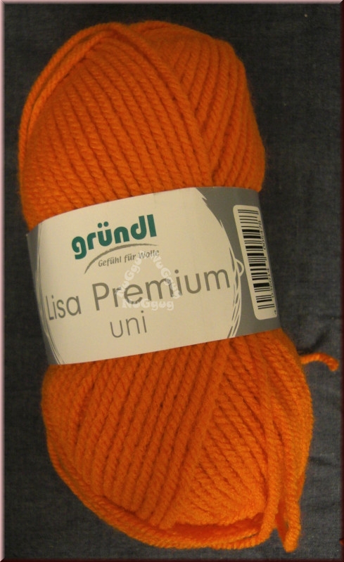 Wolle Lisa Premium, orange, 50 Gramm, von gründl, Wollknäuel