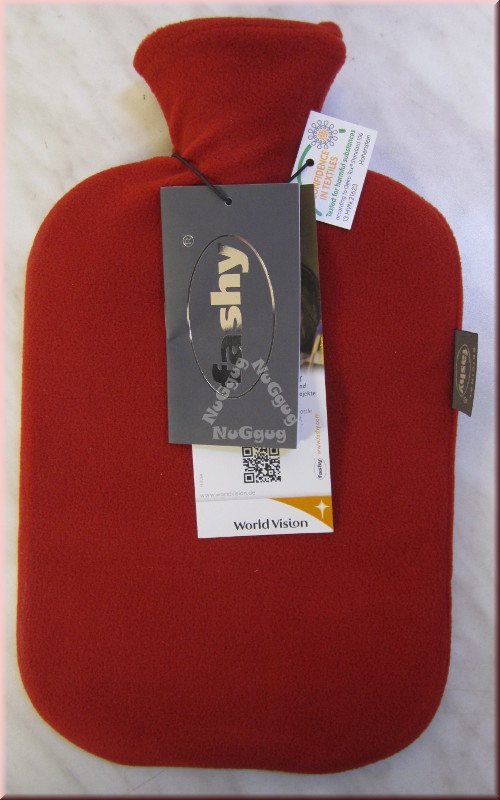 Fashy Wärmflasche mit Fleece Cover, rot