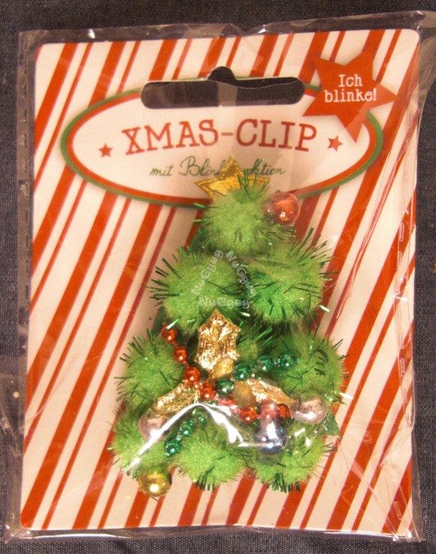 XMAS-Clip "Tannenbaum" mit LED Blinkfunktion, PIN, Anstecknadel