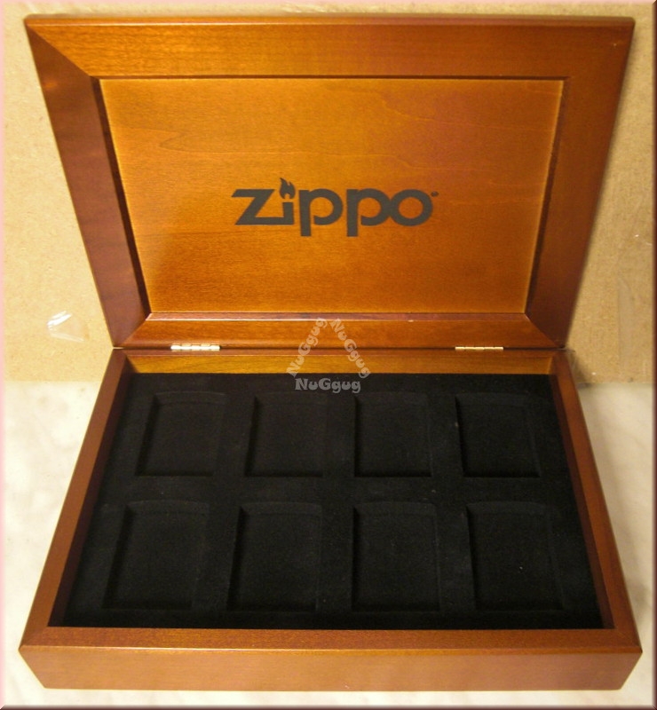 Zippo Rosewood Sammelbox, Holz Geschenkkästchen, Box für 8 Zippo Feuerzeuge, 24,5 x 17,5 x 5,0 cm