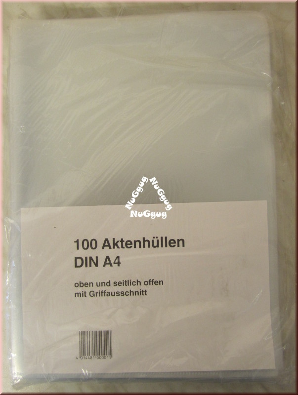 Aktenhülle DIN A4, transparent, 100 Stück