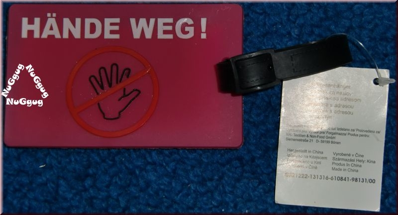 Kofferanhänger "Hände weg!"