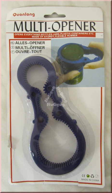 Schraubdeckelöffner, Multi Öffner, Multi Opener, blau