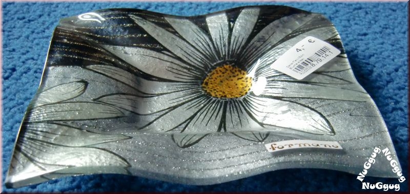 Deko-Teller "Silberblume", 14,7 x 14,7 cm