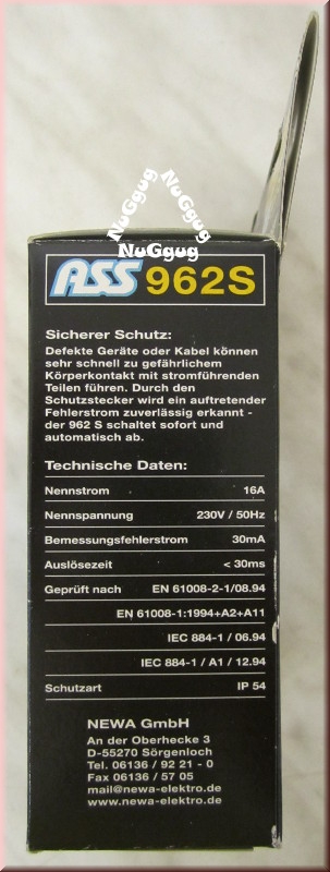 Fehlerstrom-Schutzstecker ASS 926S, schwarz, IP 54