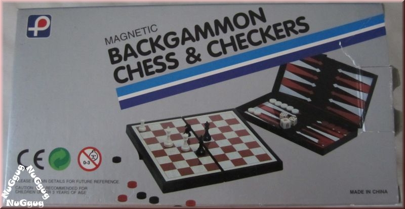 Magnetisches Backgammon, Schach- und Damespiel, Reisespiel