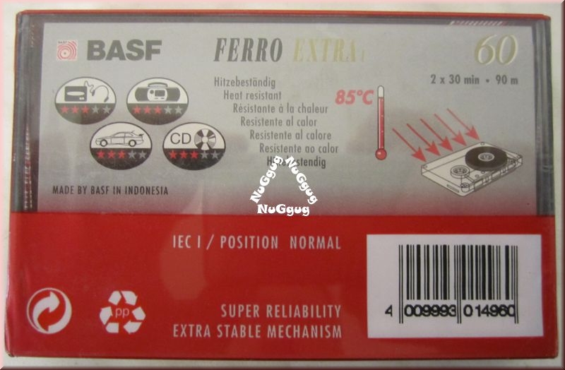 Musikkassette BASF Ferro Extra I 60. Leerkassette