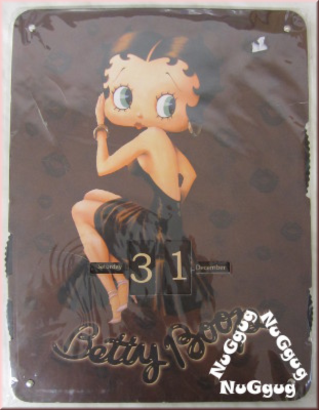 Ewiger Kalender, Wandkalender aus Pappe, mit nostalgischem Betty Boop Motiv