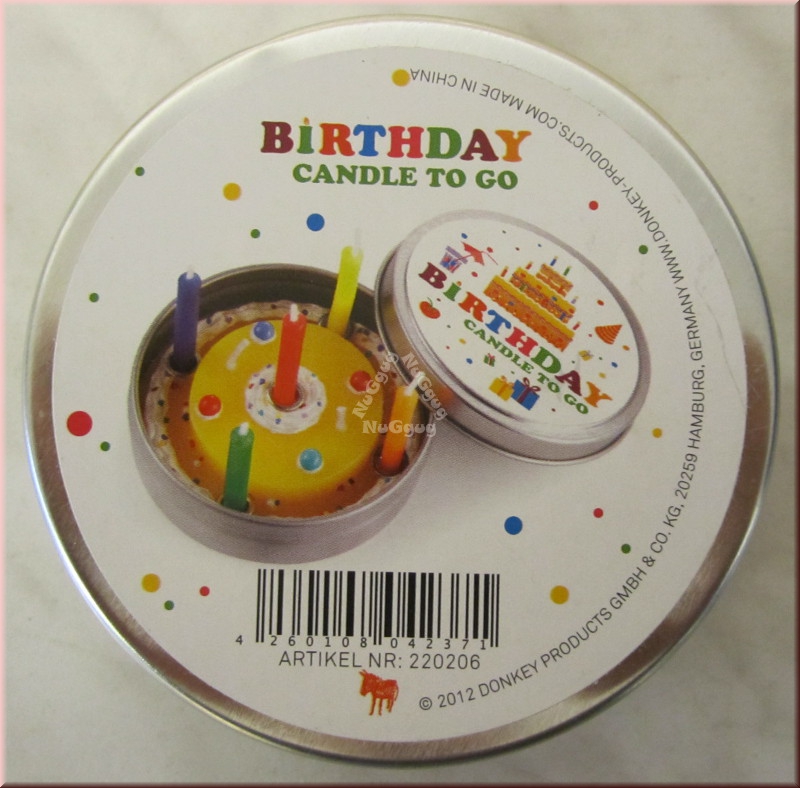 Geburtstagskerze "Birthday Candle to go", Kerzenset in der Blechdose