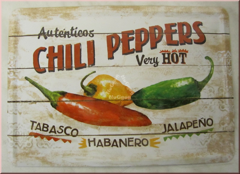 Blechschild "Chili Peppers", Blechpostkarte 10 x 15 cm