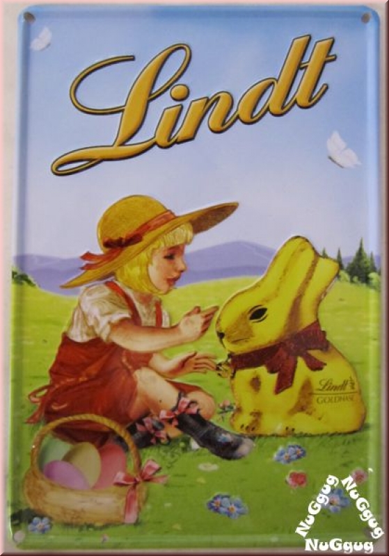 3D-Blechschild "Lindt Goldhase". Schild