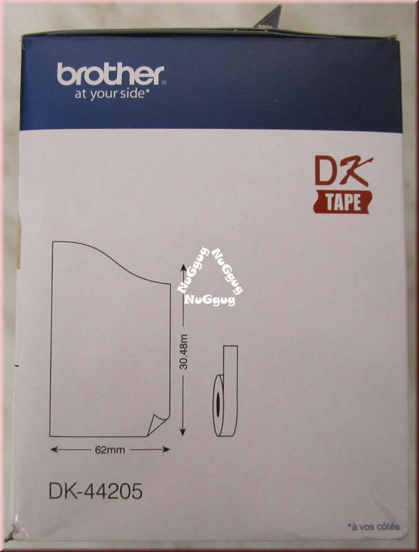 Brother DK-44205 Endlosetikett, schwarz auf weiß, Papier, wiederablösbar
