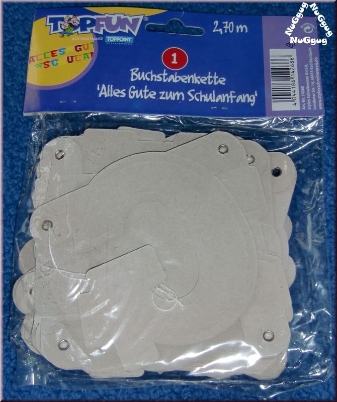 Buchstabenkette "Alles gute zum Schulanfang"