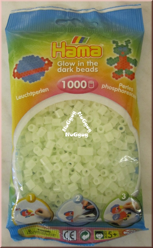 Bügelperlen, Glow in the Dark, Leuchtperlen, 1000 Stück, von Hama