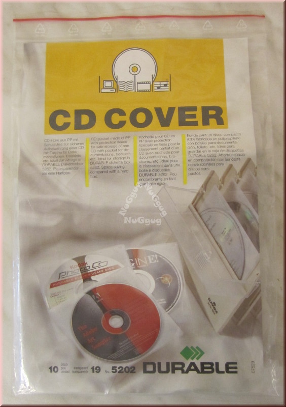 CD/DVD-Hüllen transparent, 10 Stück, Durable