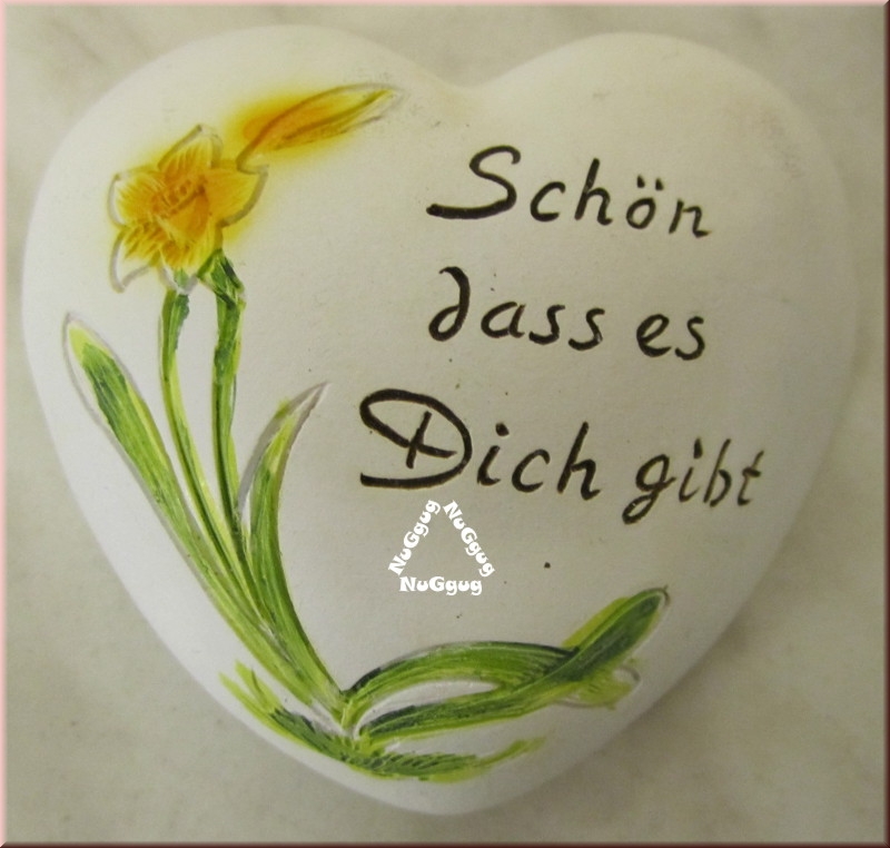 Deko-Herz "Schön dass es Dich gibt", 70 x 65 x 25 mm