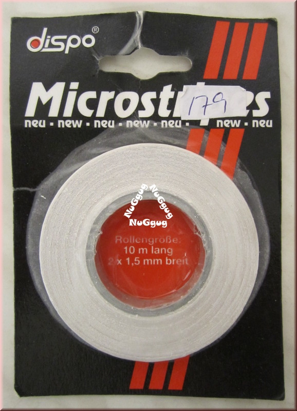 Zierstreifen, Deco-Stripe, Microstripes, weiss, 10 Meter lang, 2 x 1,5 mm breit