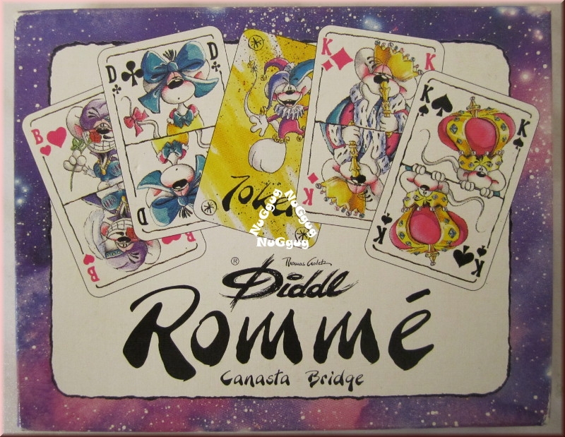 Diddl Rommé, Canasta, Bridge, mit Diddl-Motiv, 2 x 55 Karten