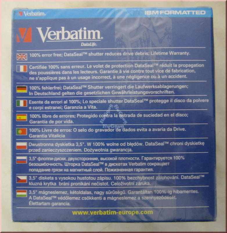 Disketten 3,5 Zoll, Verbatim, 10 Stück