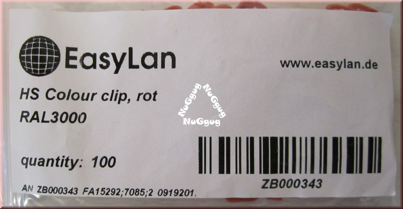 EasyLan HS Colour Clip, rot, Farbmarkierungsclips für DualBoot Patchkabel, 100 Stück