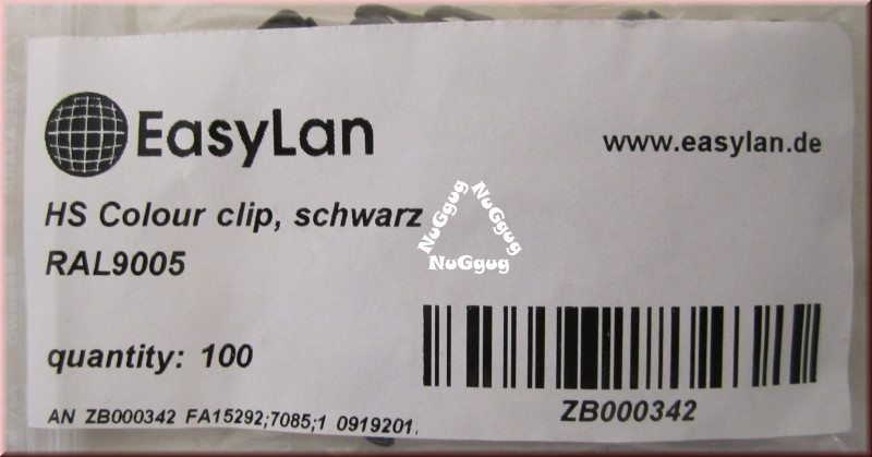 EasyLan HS Colour Clip, schwarz, Farbmarkierungsclips für DualBoot Patchkabel, 100 Stück
