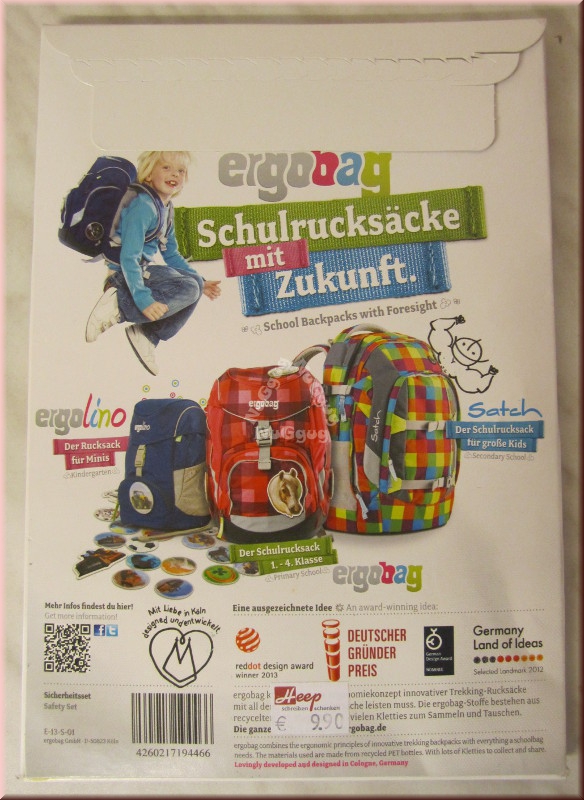 ergobag Sicherheitsset Schulrucksack, Schulranzen, 3-teilig