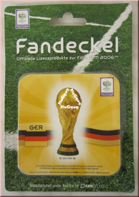 Fandeckel "Deutschland" zur FIFA WM 2006, 6 Stück, Untersetzer, Bierdeckel