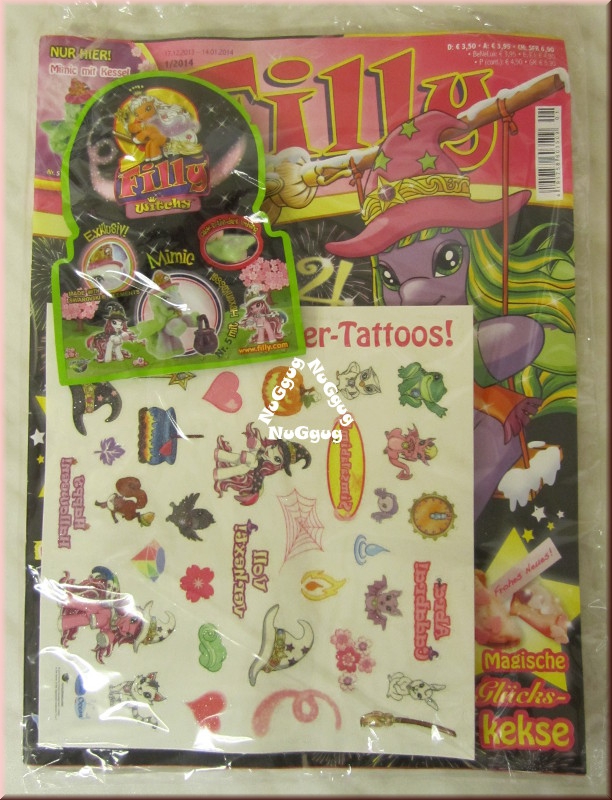 Filly Magazin, Sammelheft 1/2014 mit Baby Filly Witchy und magische Glitzer-Tattooste