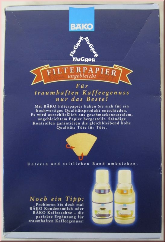 Filterpapier ungebleicht Größe 4, Kaffee Filter von Bäko, 40 Stück Kaffeefilter